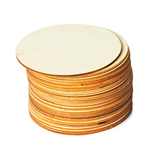 Wood Circles for Crafts, 24-Count Unfinished Wooden Round Disc Cutouts –  Matican